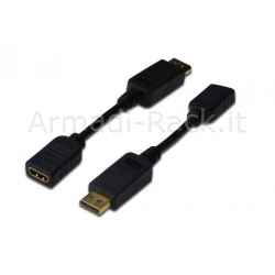 Cavo adattatore displayport connettori dp maschio - hdmi femmina cm. 15