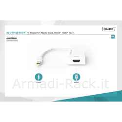 Adattatore attivo mini displayport maschio - hdmi femmina bianco
