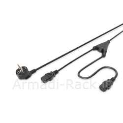 Cavo sdoppiatore alimentazione schuko - 2 x connettore c13 digitus