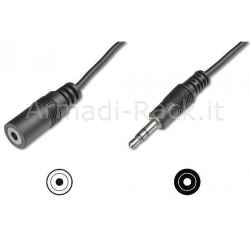 Cavo stereo 3.5 mm. prolunga scheda audio per cuffie/casse maschio/femmina mt. 2,5