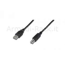 Cavo usb 2.0 connettori 1 x a maschio - 1 x b maschio mt. 1 colore nero