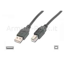 Cavo USB 2.0 Connettori 1 x a Maschio - 1 x B Maschio Mt. 1.80 Colore nero