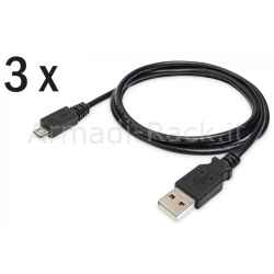 Confezione 10 Cavi USB 2.0 Micro USB 1 Mt 3A, Colore nero