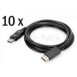 Confezione 10 Pezzi Cavi Displayport 4K 60Hz Colore nero Mt 2
