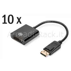 Set 10 Adattatori Displayport - Dvi 24+5 M/F, 0.15M Full Hd