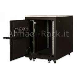 Armadio rack 19 per reti insonorizzato 17 unità misure 750x1130x1000 mm (lxpxa)