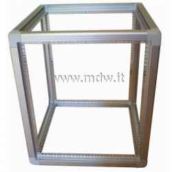 Telaio rack open frame 19 pollici - 10U 551 X 551 X 730 (H x L x P mm), in alluminio anodizzato