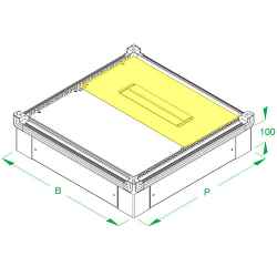 Piastra di fondo 564 x 262,5 mm con flange passaggio cavi