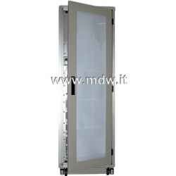 Porta con finestra in plexiglass 24u per armadio larghezza 596 mm
