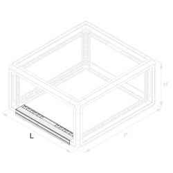 MODULRACK 6U 308x525x525 completo di maniglie a scomparsa, Tetto infilato NON siliconato