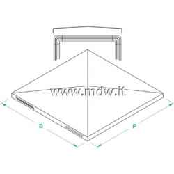 Tetto antipioggia piramidale per armadio IP con dimensioni 596 X 818...