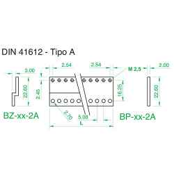 Barra a 'Z' tipo A per connettori 41612, 09TE