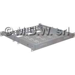 Ripiano fisso piano profondità 400mm 1 unità - per armadi Rak 19'' profondi 600 colore grigio RAL7035