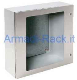 Armadio in acciaio INOX con porta dotata di vetro, IP66, NEMA 1,12,4x misure 800X600X300 316L
