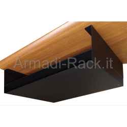Ripiano in metallo 1u rack per fissaggio a 1/2 viti. dim 43,5 l x 4,5 h x 35 p cm. colore nero