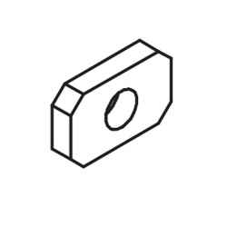 D 5-8 dado rettangolare 5 x 8 mm con foro filettato M 2,5