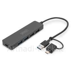 Digitus hub usb 3.0, 4 porte, slim line