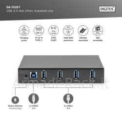 Digitus hub usb 3.0, 4 porte, industrial line