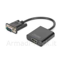 adattatore pc vga - monitor hdmi con audio