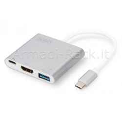 Adattatore multiporta usb 3.0 tipo c - hdmi+usb 3.0+ porta tipo c