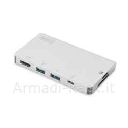 Docking Station USB Tipo C con 6 Porte Usb, Hdmi, Tipo C, Lettore Card