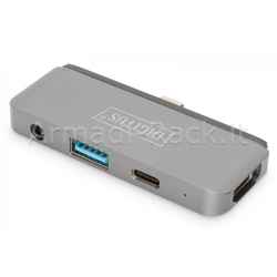 docking station usb-c™ 4 porte hdmi, usb-a, usb-c pd, audio 3,5mm