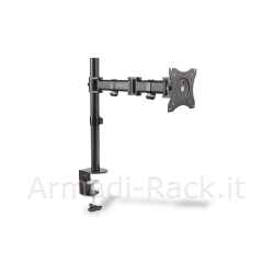Braccio per Monitor 27" con Morsetto Due Snodi Fino a Vesa 100X100 8 Kg
