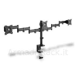 supporto triplo da monitor con morsetto