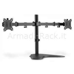 Porta monitor doppio con piedistallo 17-32", 2 x 8 kg (max), nero