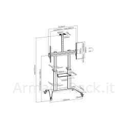 Digitus carrello di presentazione per tv 70-120" max. 140 kg