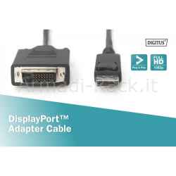 cavo displayport - dvi 24+1 maschio/maschio mt 2