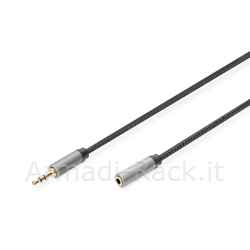 Digitus cavo di prolunga audio, da cavo jack da 3,5 mm a presa da 3,5 mm mt 1,8