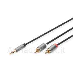 Digitus cavo adattatore audio, da 3,5 mm jack a cinch rca digitus mt 1,8