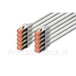 confezione 10 cavi cat 6 schermati s/ftp mt 0,25 colore grigio