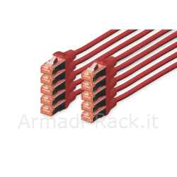 confezione 10 cavi cat 6 schermati s/ftp mt 0,25 colore rosso
