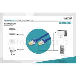 Cavo patch cat 6a s/ftp, 10 pezzi lunghezza 0,25 mt. colore blu