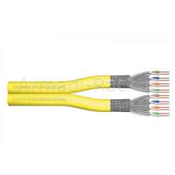 cavo rete cat 7a classe fa, s/ftp solido da installazione duplex matassa mt 500