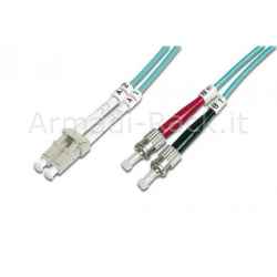 Cavo fibra ottica duplex om3 50/125 lc-st mt. 1