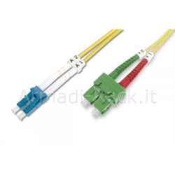 Cavo patch monomodale fibra ottica k sc (apc) su lc (pc) 2 mt. colore giallo