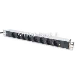 Multiprese PDU alluminio 1U Potenza nominale: 4000W, 250VAC 50/60Hz, 8 prese (DN-95401)