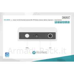 Telecamera smart full hd per campanello con rilevatore di movimento pir, a batteria + comando vocale digitus