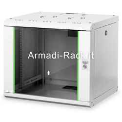 Armadio rack 9 unità da muro linea Unique (a) 509 x (l) 600 x (p) 600 mm. colore grigio chiaro