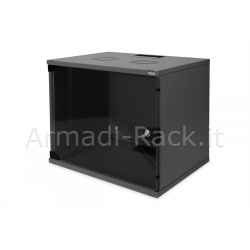 Armadio rack 9u montaggio a muro linea SOHO, da assemblare, profondo 400 mm nero