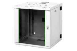 Armadio rack 12 unità da muro linea soho (a) 643 x (l) 600 x (p) 600 mm. con doppia sezione colore grigio chiaro ral 7035