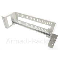 Supporto guida din 3u, 135x480x150 mm incl. din rail (35x390 mm), grey (ral 7035)