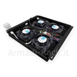 Kit 4 Ventole con Termostato Colore nero per Armadi Linea Professionale (Dn-19 Fan-4-Sw)