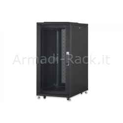 Armadio 19 pollici 42 unità rack per reti e server con fianchi sdoppiati, misure (a)1787 x (l)600 x (p)1000 mm. colore nero RAL 9005