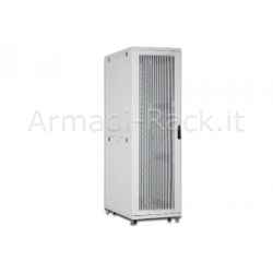 Armadio Rack 19" 42 Unita' Linea Server (A)1970 x (L)600 (P)1000Mm. Colore Grigio Chiaro con Porta Traforata E Ruote