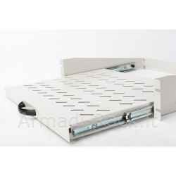 ripiano per armadi rack estraibile 2u 367mm per montanti frontali grigio