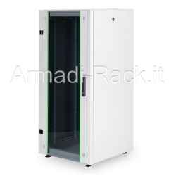 Armadio Rack per Reti 19" 22U (A)1121, (L)600, (P)600 Colore Grigio Porta Vetro Disassemblato